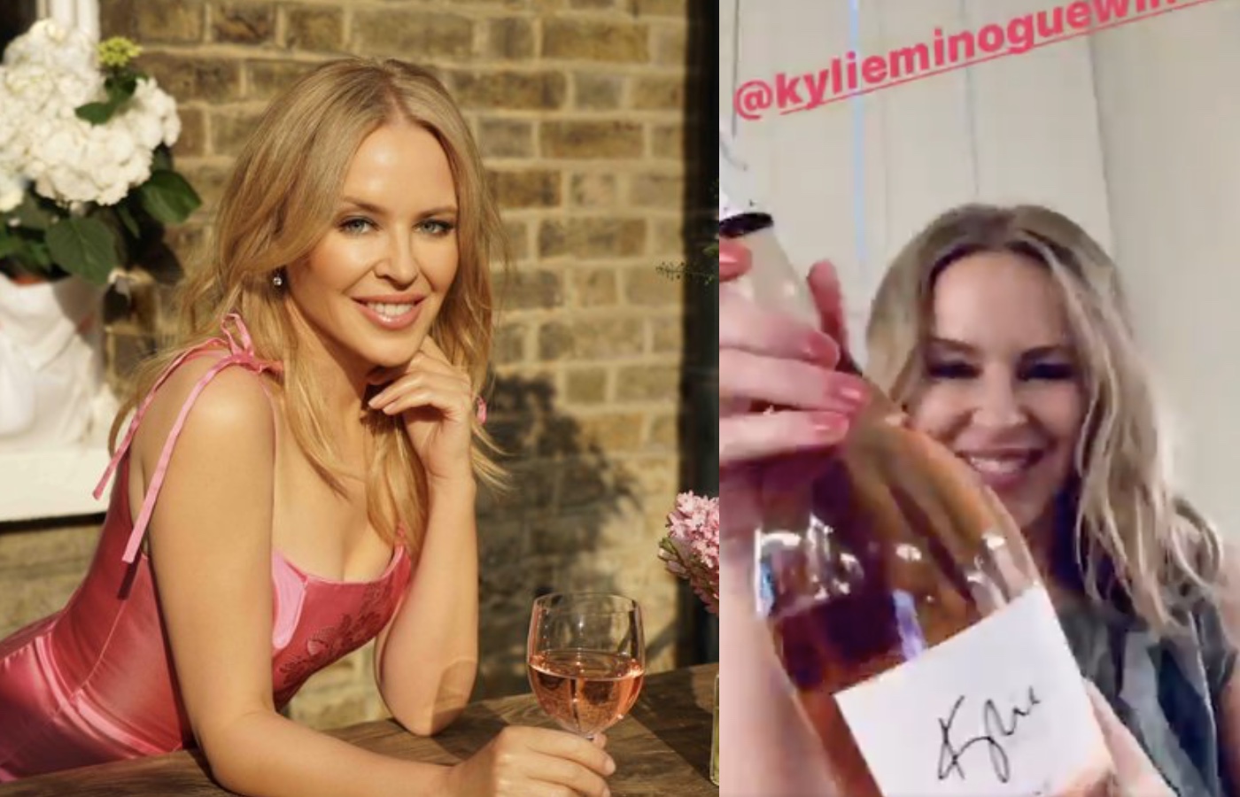 Kylie Minogue rewatched her Glastonbury performance with a glass of Kylie rosé and it's the definition of iconic