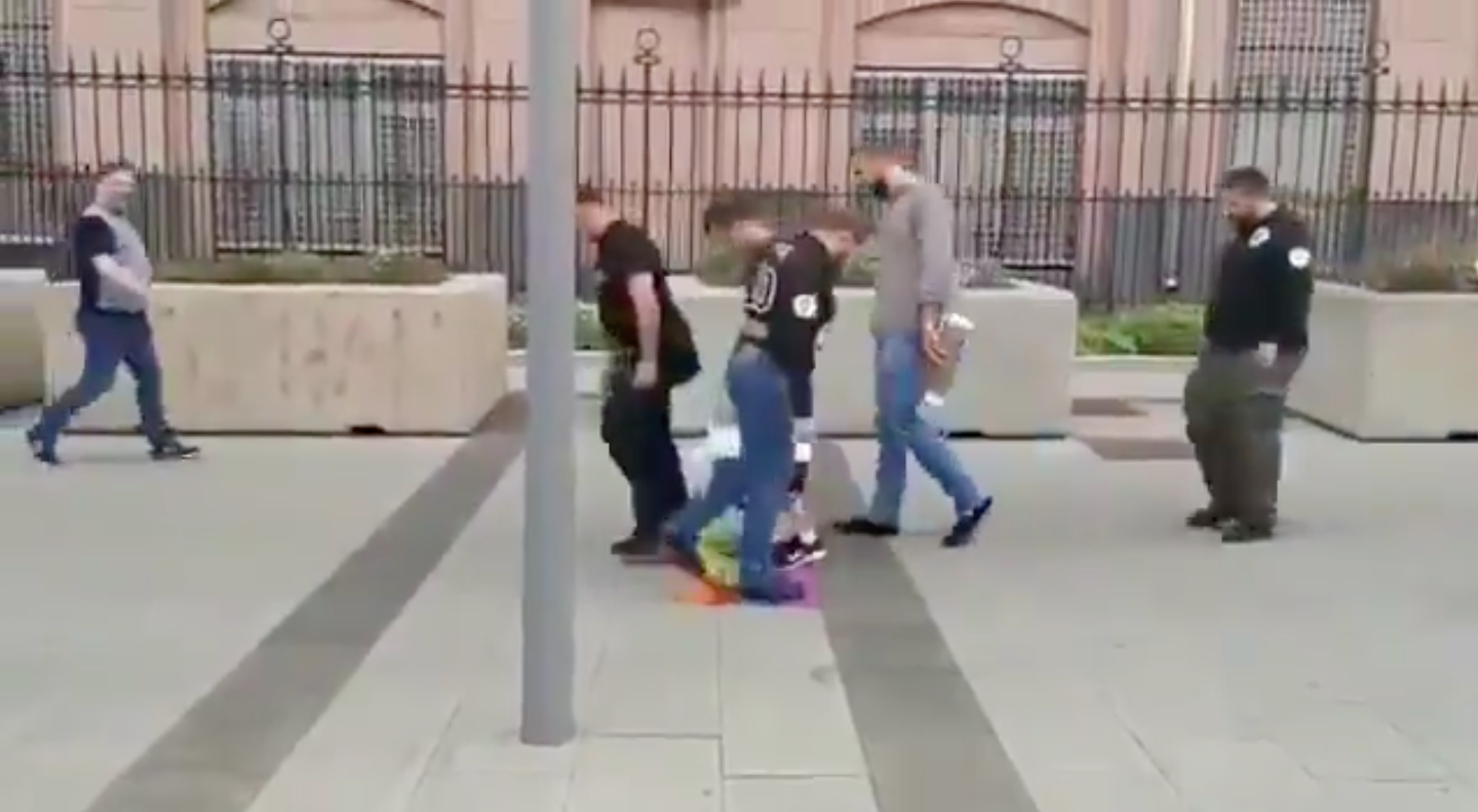 Meanwhile, in Vladimir Putin's Russia, homophobes are queuing up to wipe their feet on an LGBT+ Pride flag