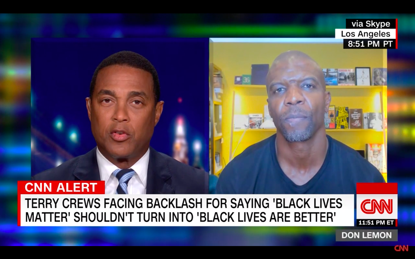 CNN anchor Don Lemon cooly lectures Terry Crews over his controversial Black Lives Matter comments