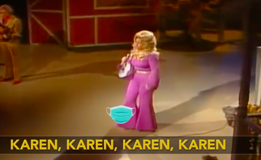 Hilarious Dolly Parton 'Jolene' video urges Karens to 'please just wear a mask'