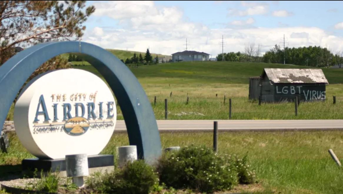 Homophobes target LGBT+ community with vile graffiti for third time in a month. So the town turned it into something positive