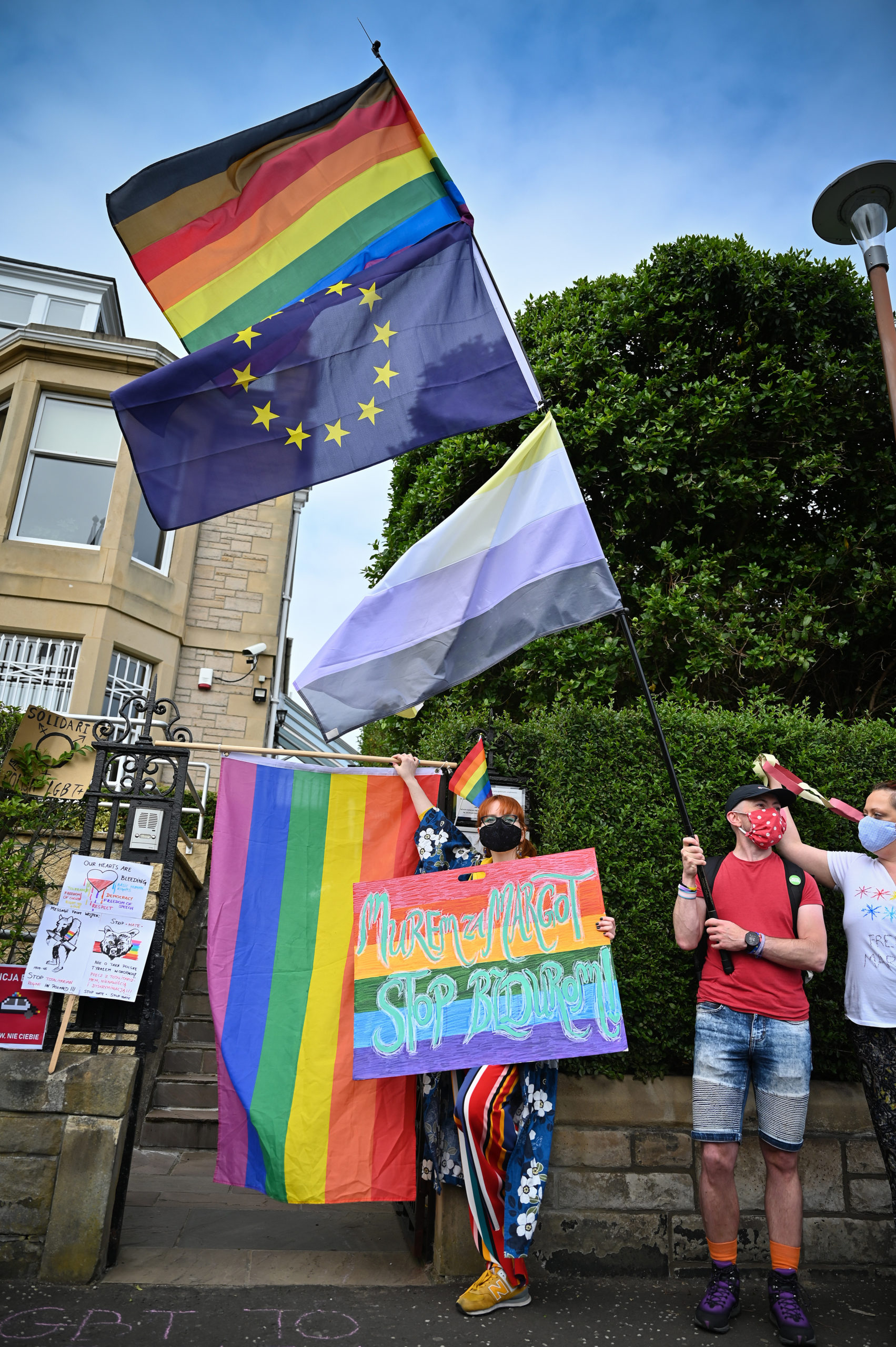 Edinburgh LGBT+ rights protest outside polish consulate