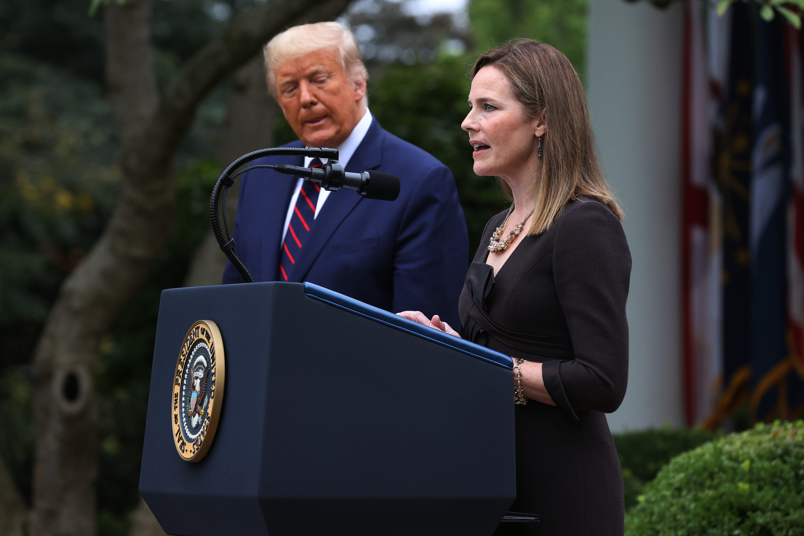 Amy Coney Barrett pays tribute to ‘homophobe’ mentor as Donald Trump announces Supreme Court nomination
