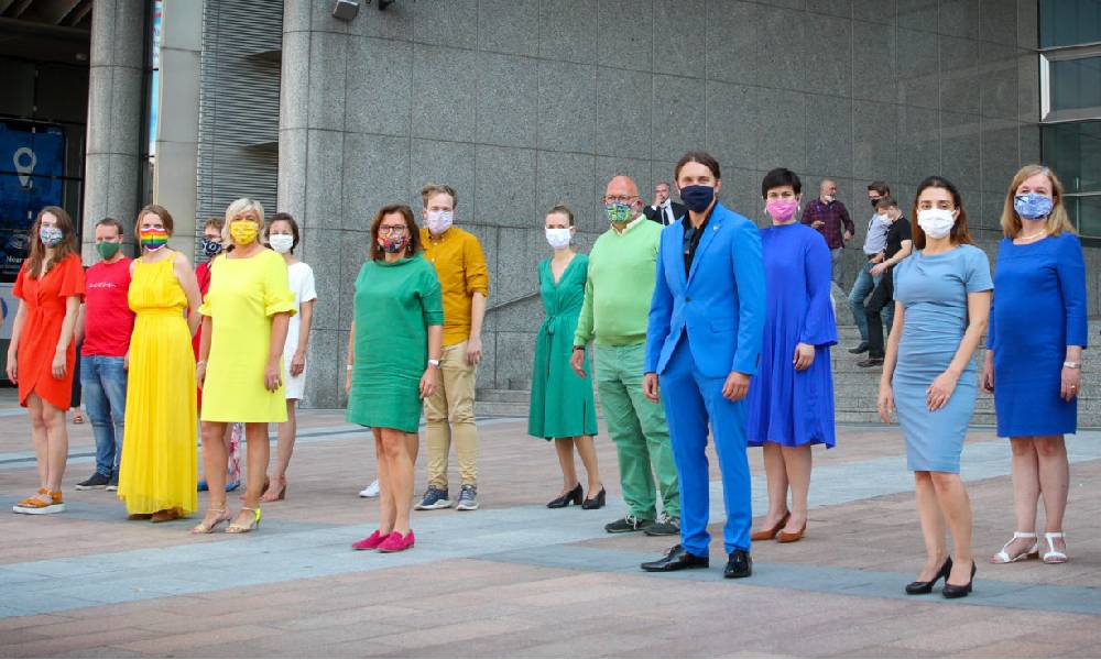 MEPs stage kaleidoscopic show of solidarity with Poland's queer community and demand EU 'finally act' on LGBT-free zones