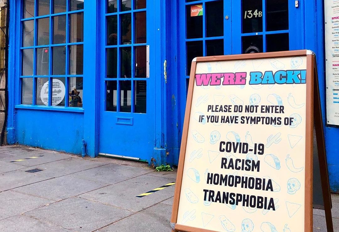 Queer-inclusive restaurant warns customers not to enter with 'symptoms of racism, homophobia or transphobia'