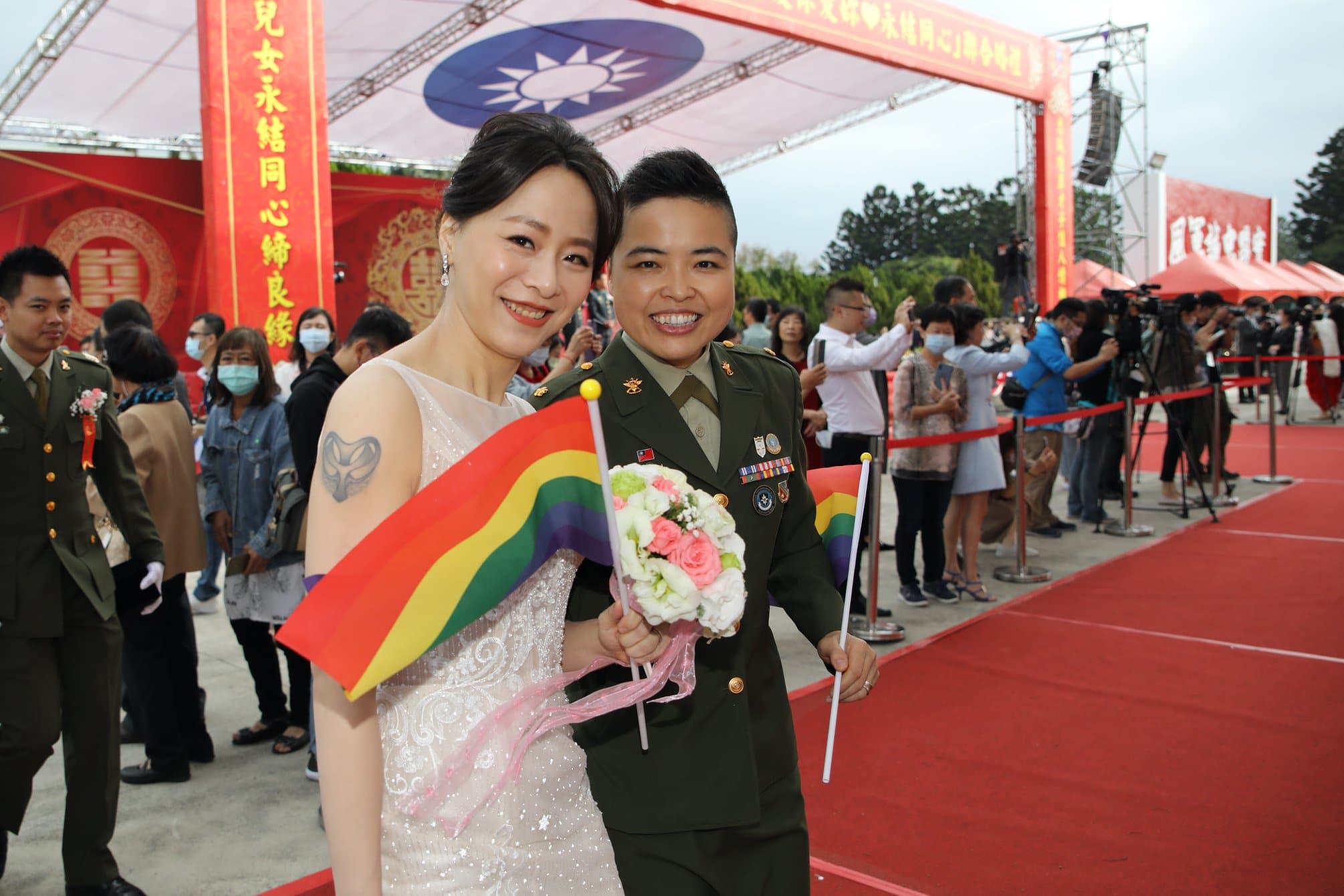 Lesbian couples say 'I do' in mass Taiwan military wedding for first time in history, proving once again love always wins