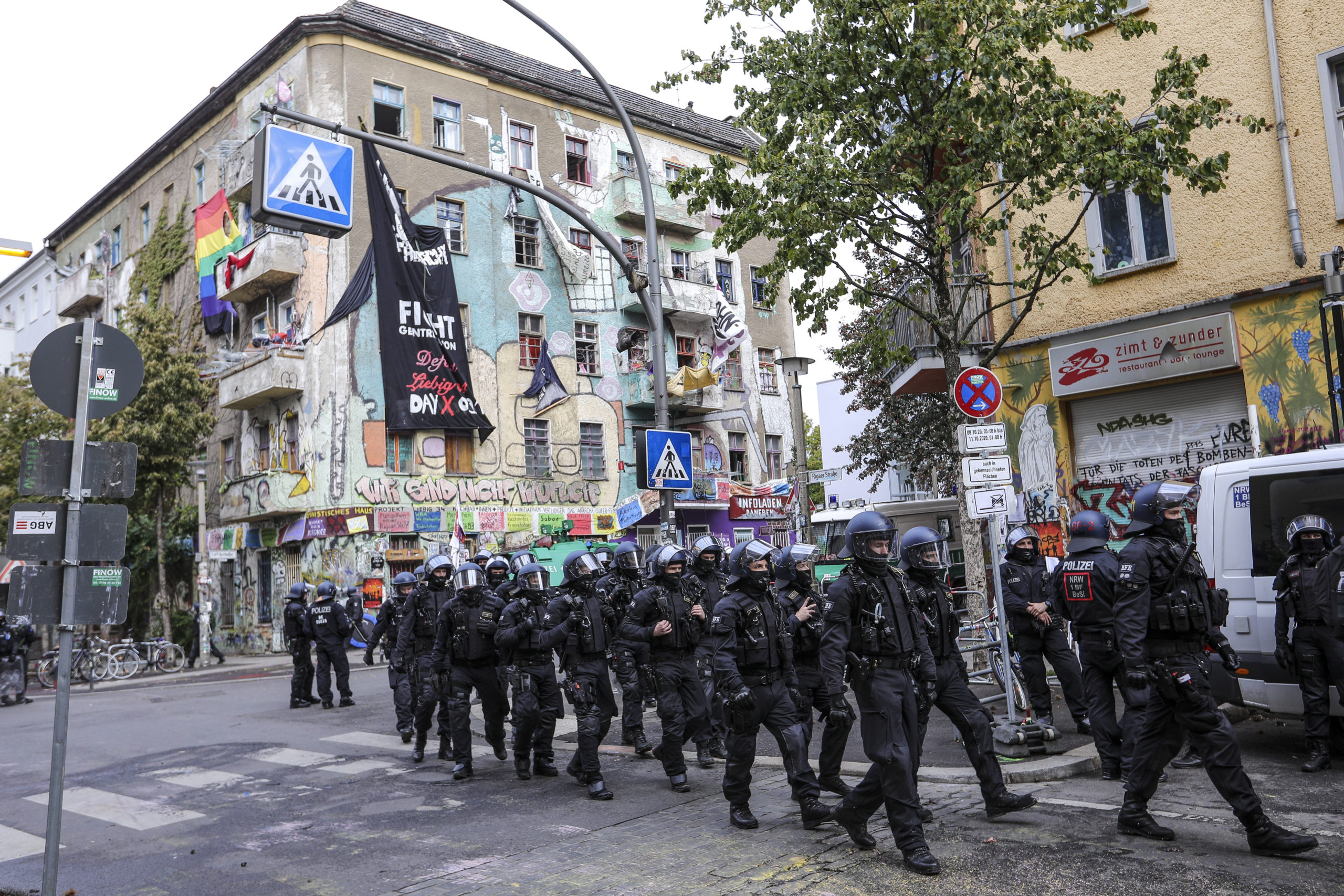 Anarcho-queer-feminist housing project forcibly evicted after three decades by 1,500 police officers in riot gear