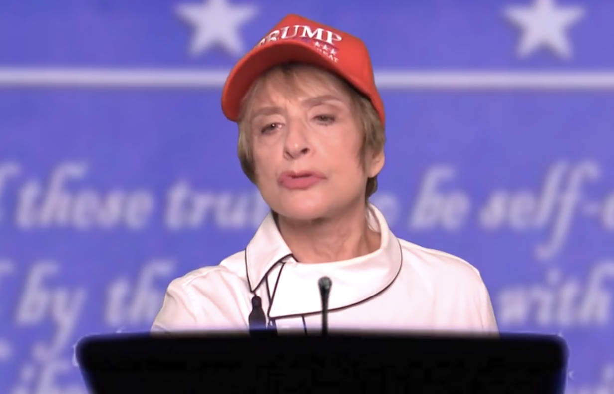 Patti LuPone dons a MAGA hat and dusts off an iconic showtune to tell Donald Trump in no uncertain terms: "Kindly f**k off'