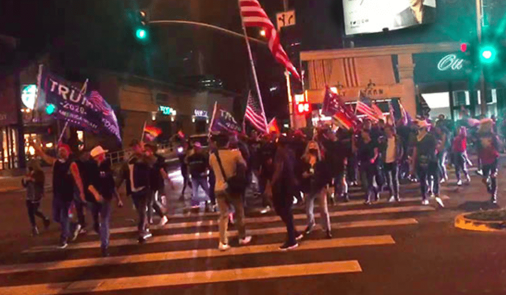 ‘Gays for Trump’ rally planned to 'take over' the famously queer West Hollywood. Only a few dozen people turned up