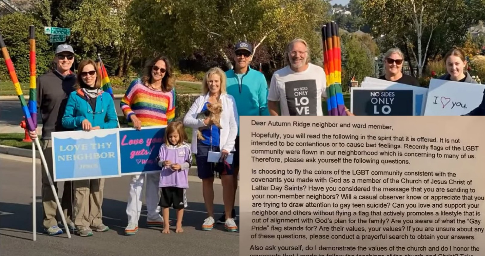 'Concerned' Mormon sent anonymous complaint to neighbours about Pride flags. They probably weren't expecting this response