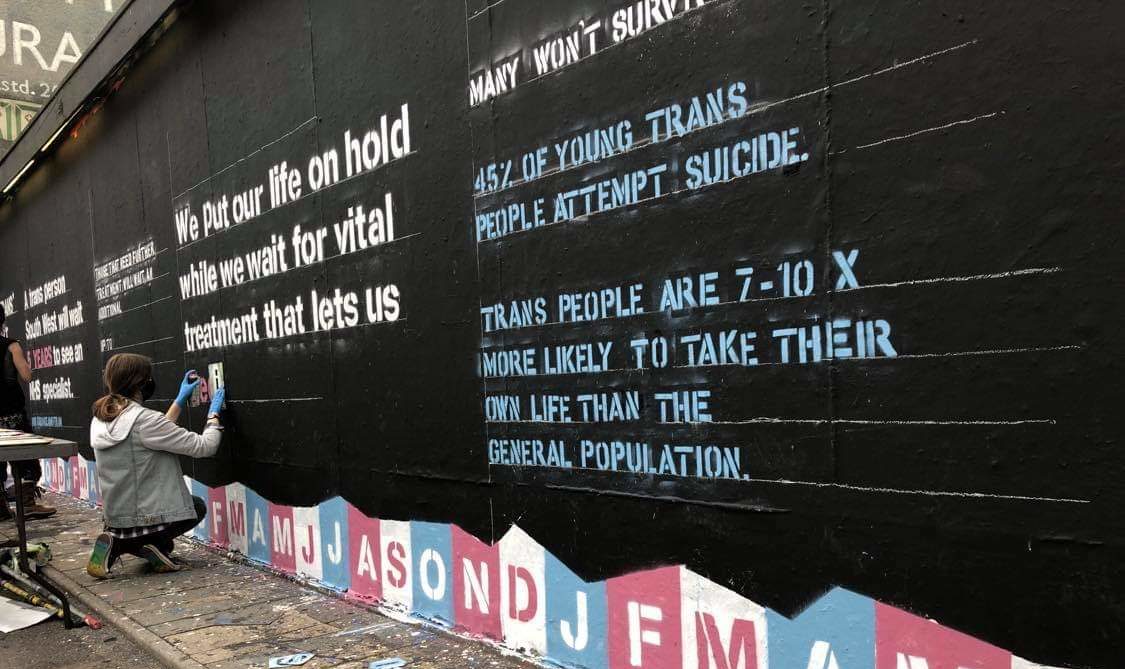 'We just don't want to die waiting' Powerful mural highlights shocking reality of trans healthcare in the UK