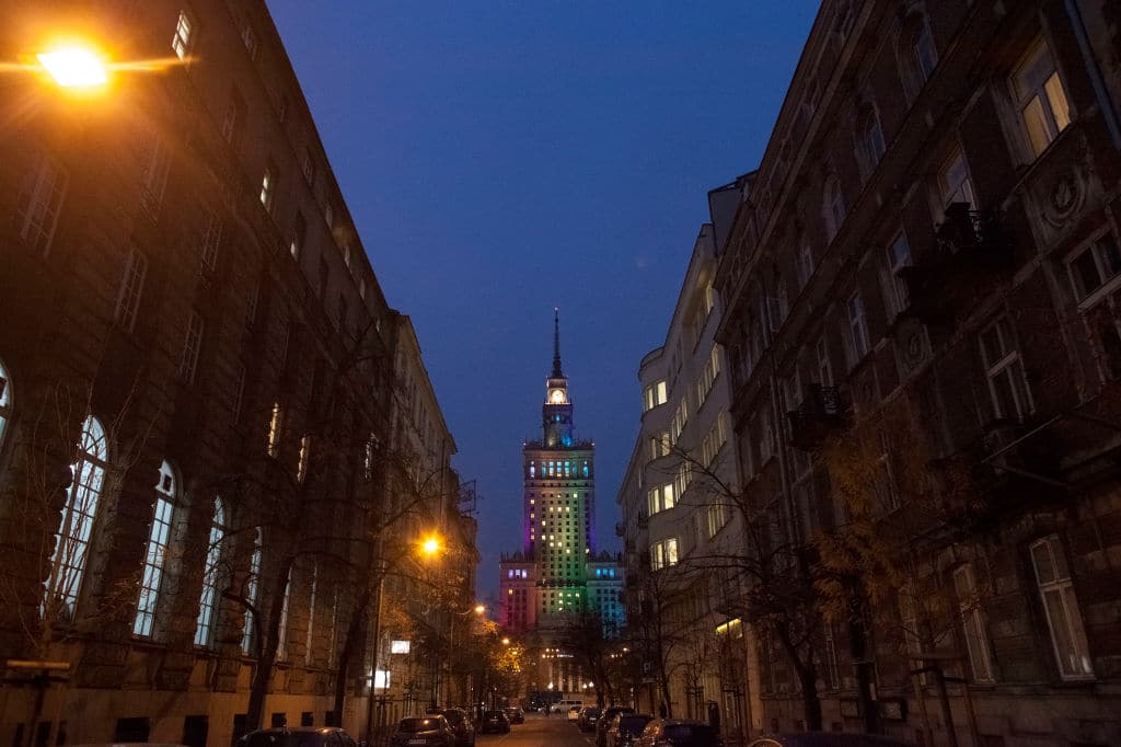 Polish landmarks illuminated with beautiful rainbow lights in show of LGBT+ solidarity – but many aren't impressed