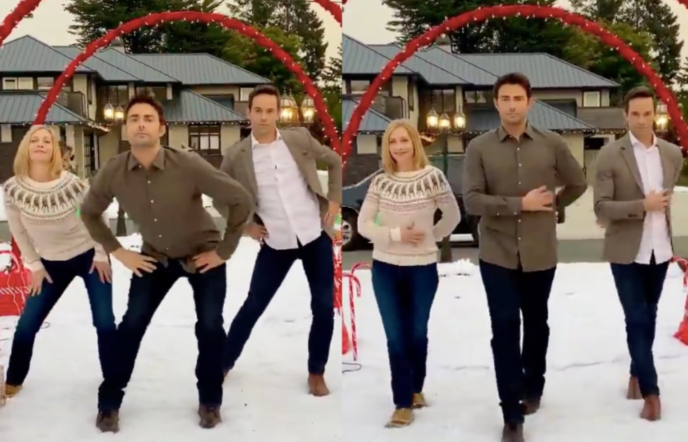 Mean Girls' Jonathan Bennett recreates the iconic Jingle Bell Rock routine on set of new Christmas movie
