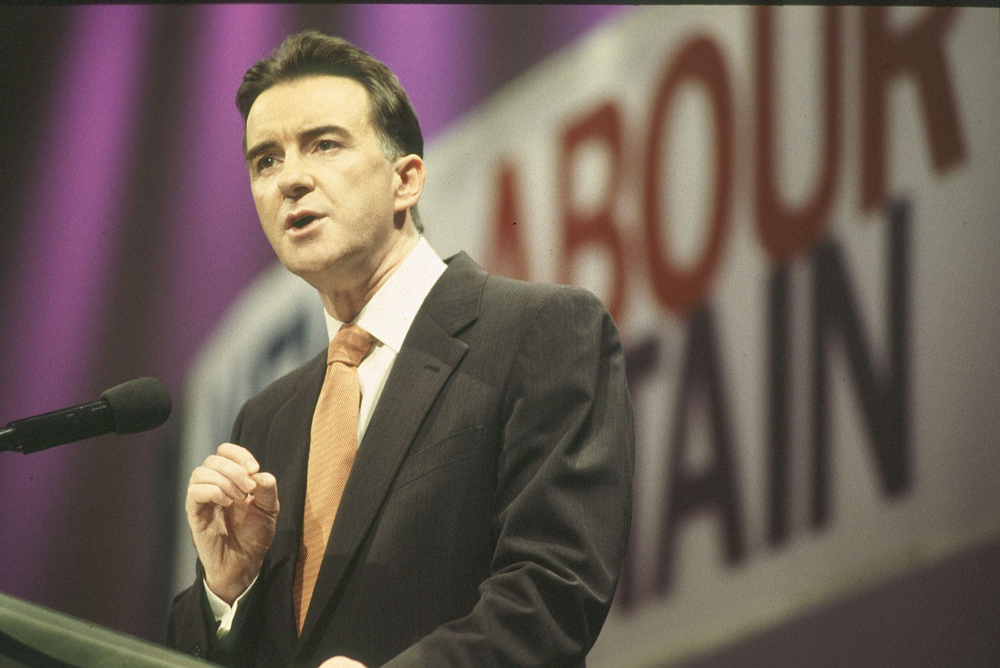 Minister for trade and industry Peter Mandelson at the 1998 Labour Party conference.