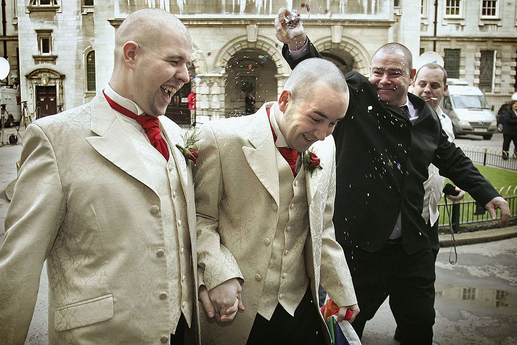 First gay men to get a civil partnership in the UK among first to marry under historic Northern Ireland law change