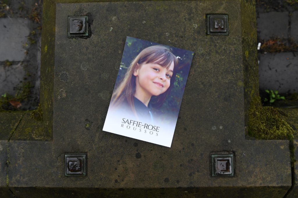 An order of service for the funeral of Manchester Arena bomb victim Saffie-Rose Roussos