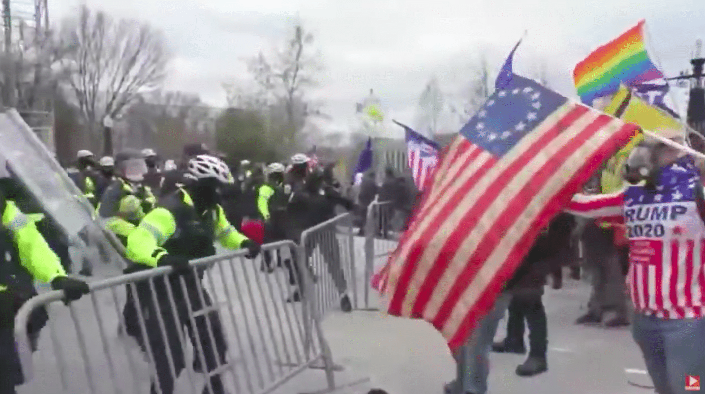 Gays for Trump wave Pride flags as white supremacists and violent thugs storm US Capitol