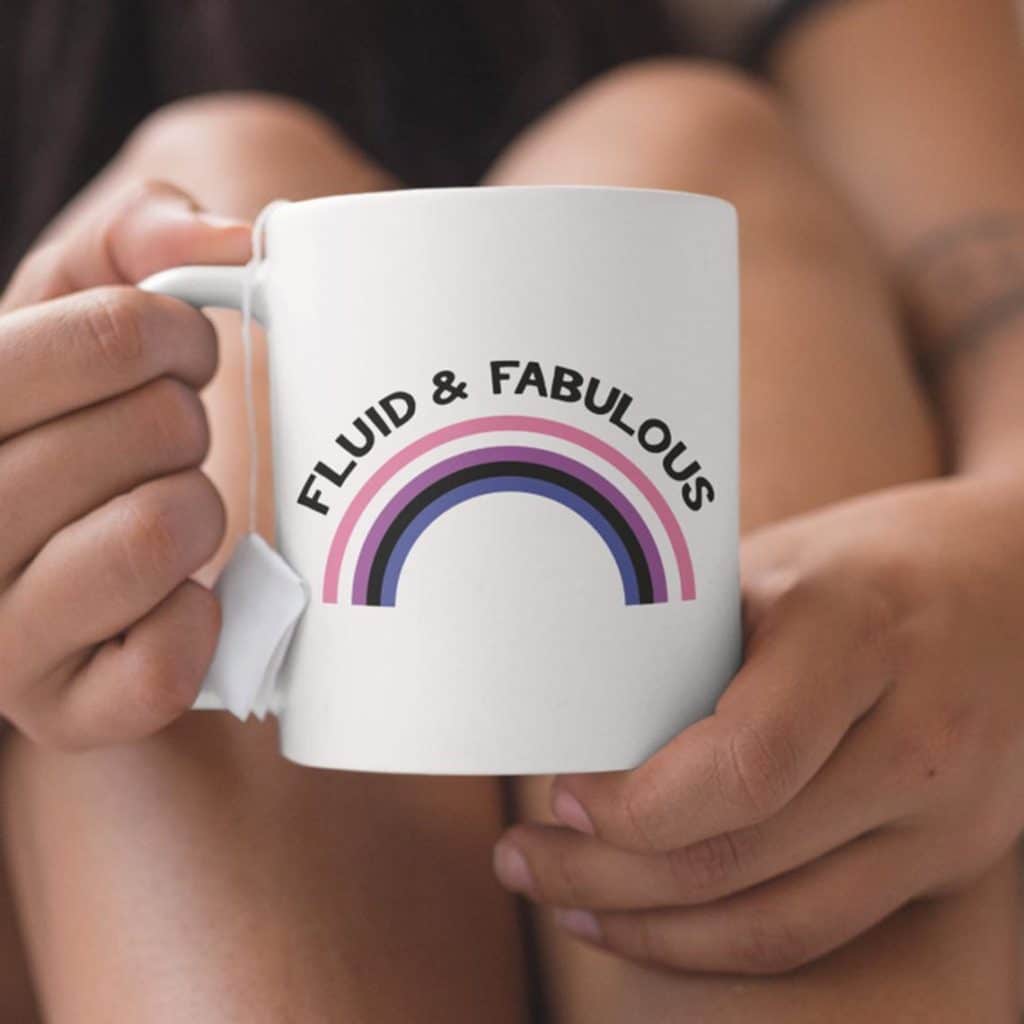 The Fluid &amp; Fabulous mug is part of a collection from an LGBT+ store. (Etsy/RainbowandCoUK)