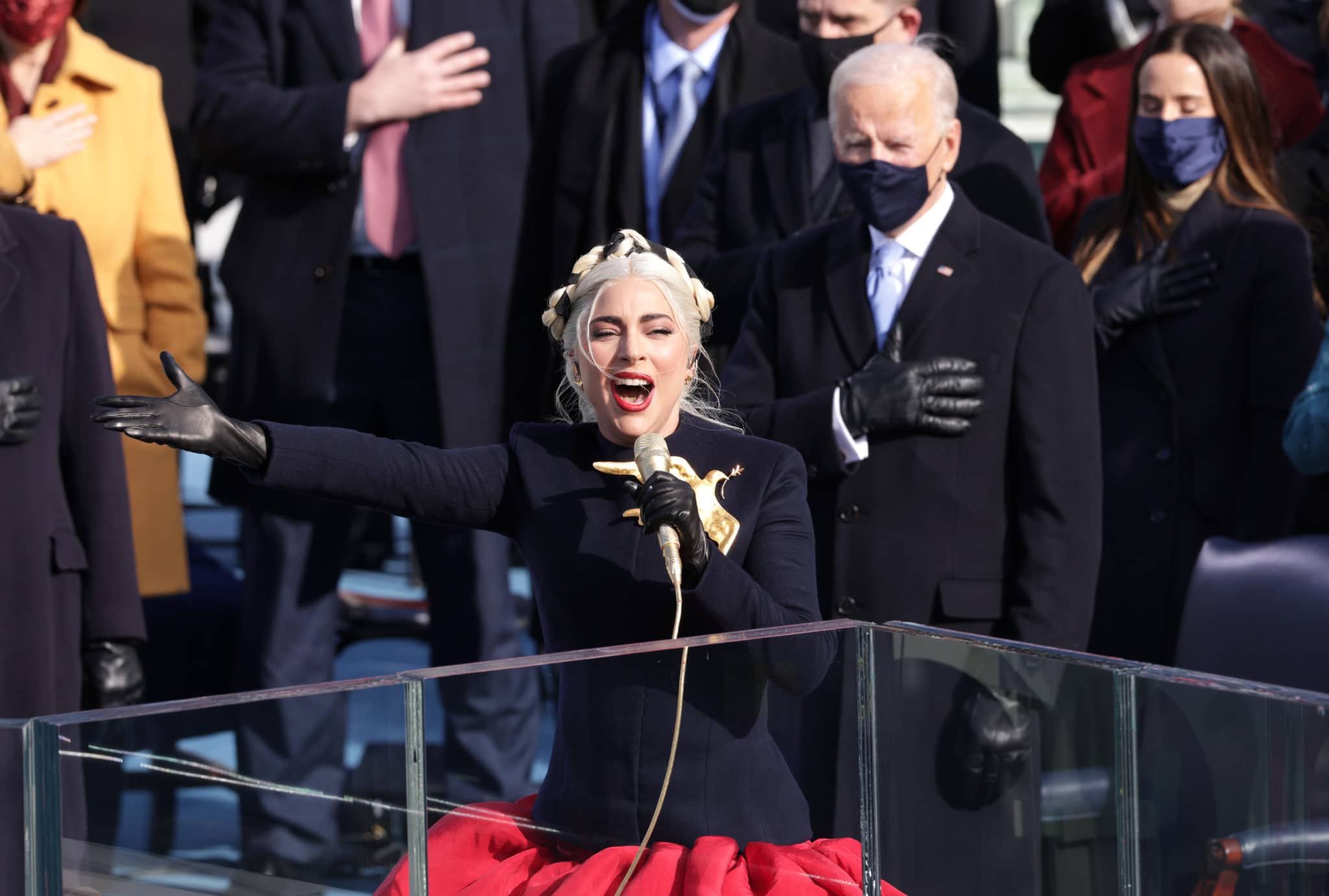 Lady Gaga steals the show with rousing rendition of the national anthem at Joe Biden and Kamala Harris' inauguration