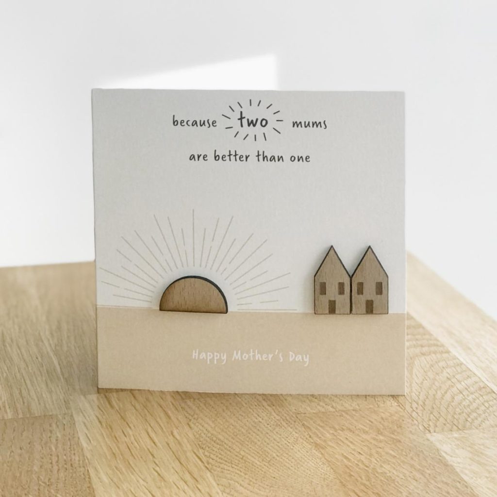 Two mums are better than one card. (Etsy/markmywoodcards)