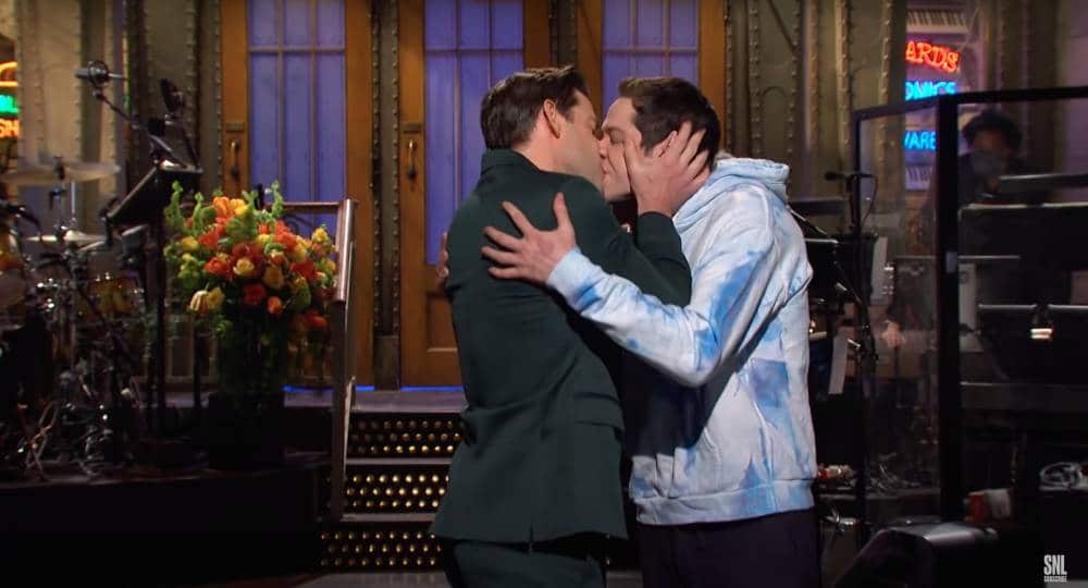 John Krasinski and Pete Davidson share passionate kiss on SNL and fans are very divided