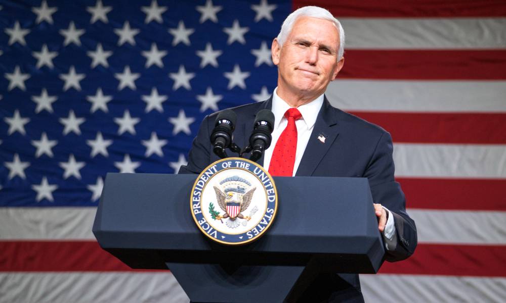 Mike Pence: Students protest Republican with Pride flags as he prepares 2024 run