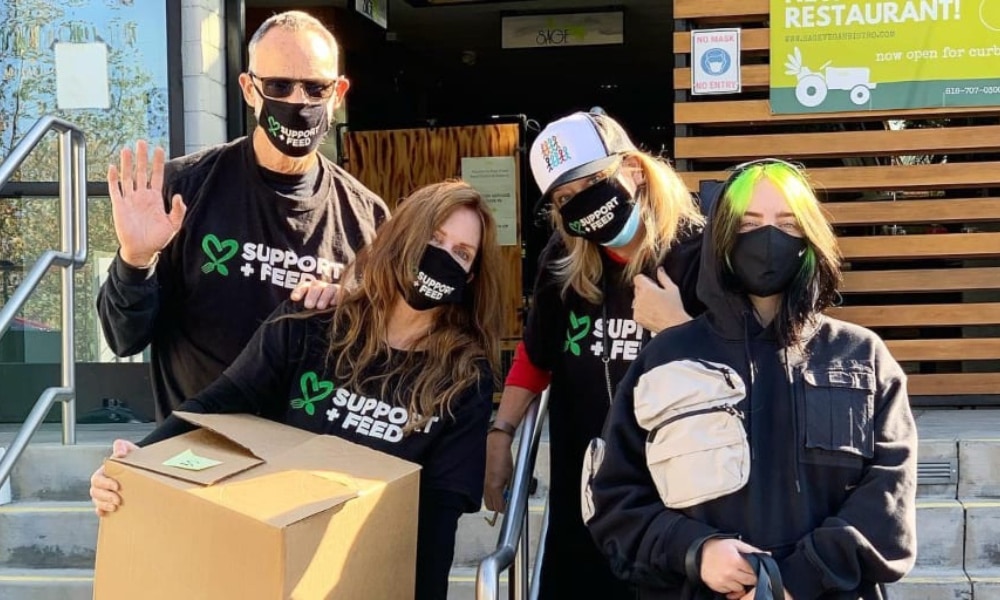 Billie Eilish hands out vegan burgers to homeless LGBT+ youth