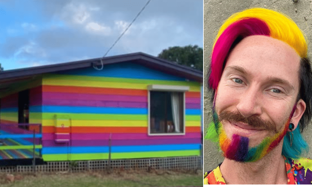 Gay man's house given rainbow makeover by neighbours after homophobes threatened to kill him