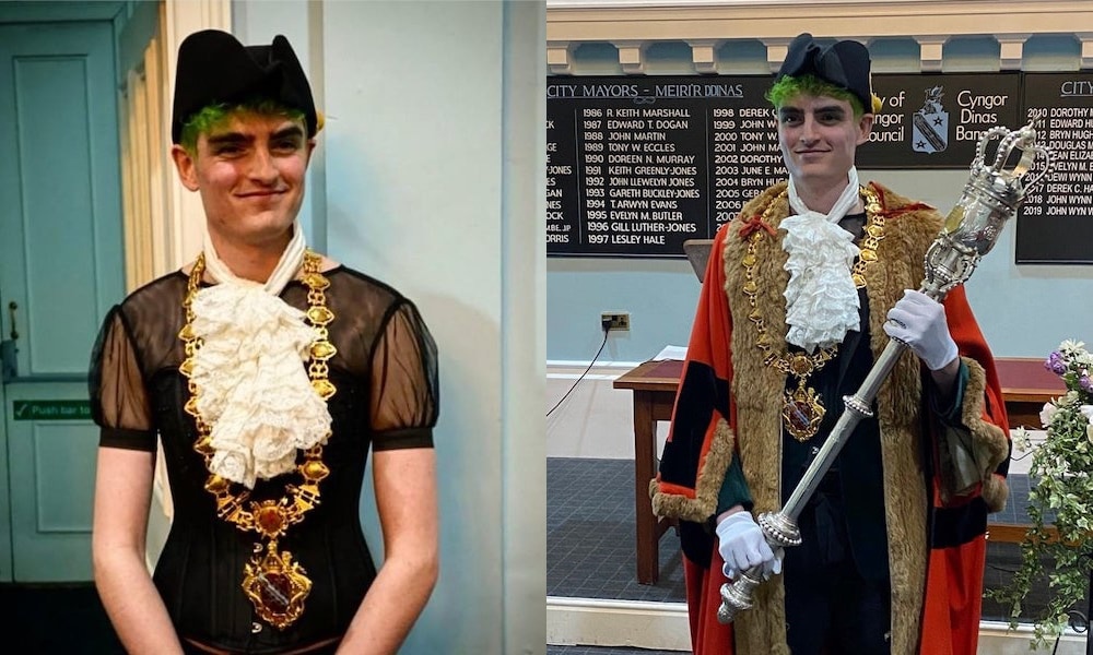 Owen J Hurcum, the new non-binary mayor of Bangor, Wales.