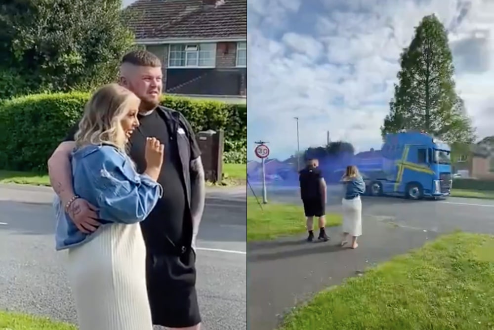 Truck driver's bizarre gender reveal party leaves us once again asking 'if the straights are OK'
