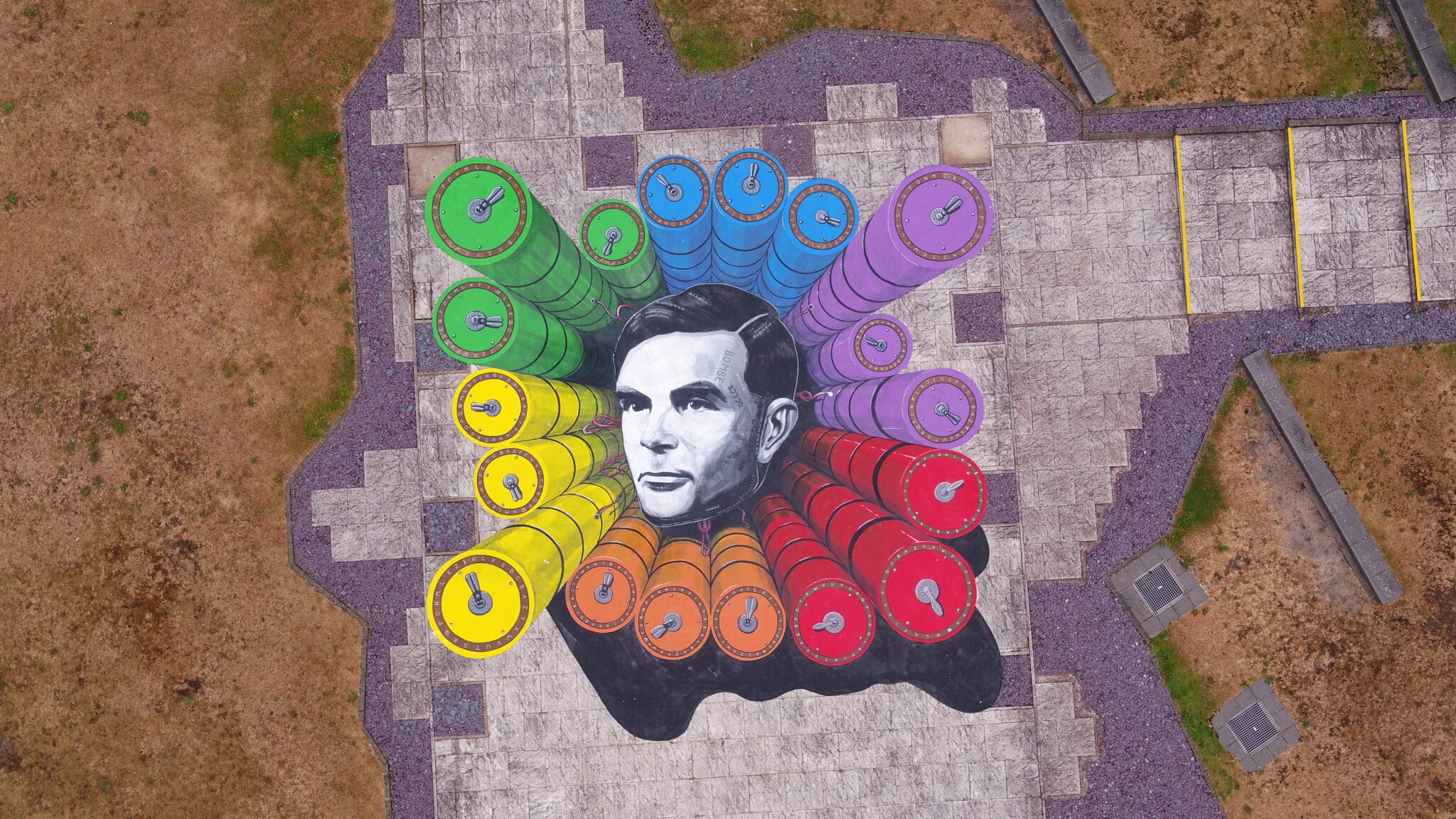 Giant rainbow tribute to pioneering gay war hero Alan Turing unveiled at GCHQ