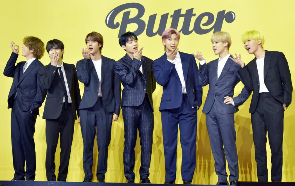 BTS attends a press conference for their new digital single 