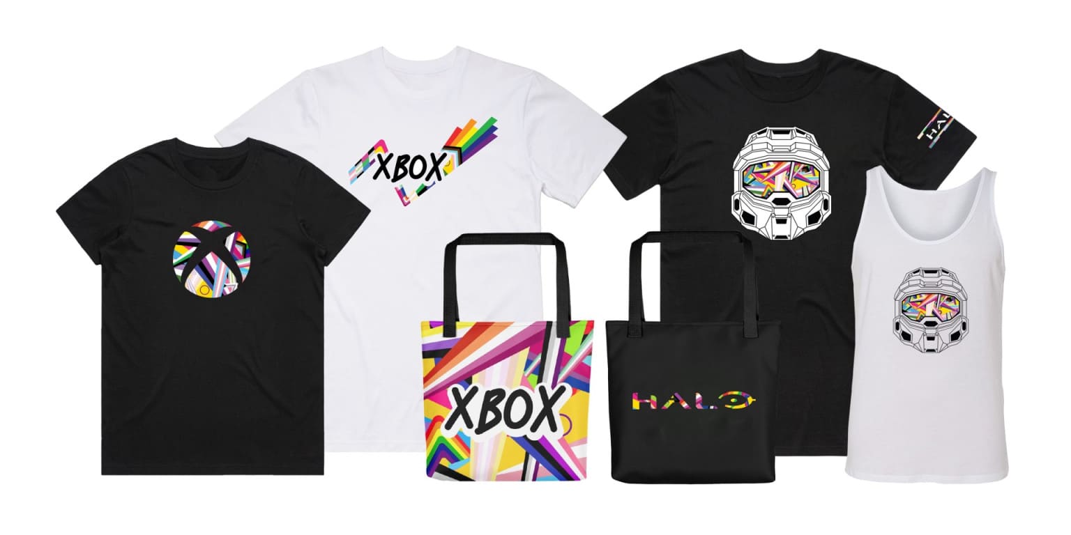 Xbox just released a whole bunch of awesome Pride merch including t-shirts, tote bags and stickers