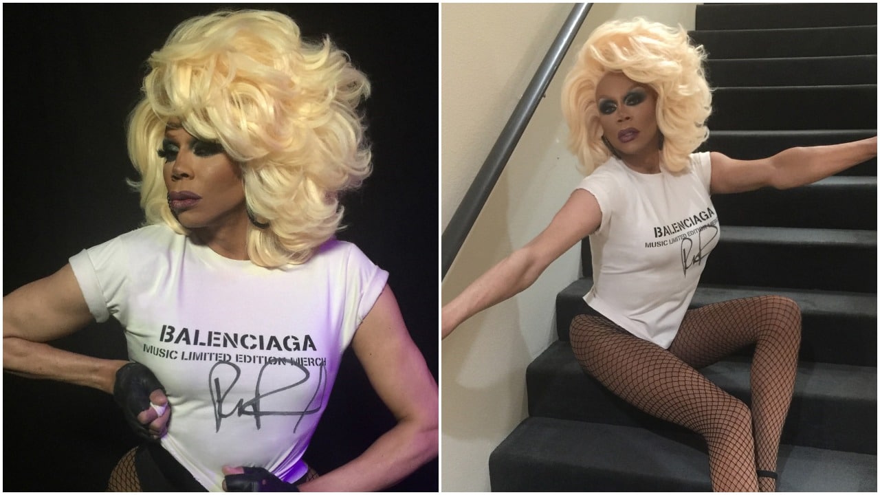 RuPaul's the ultimate Cover Girl in this fierce merch and music collab with Balenciaga