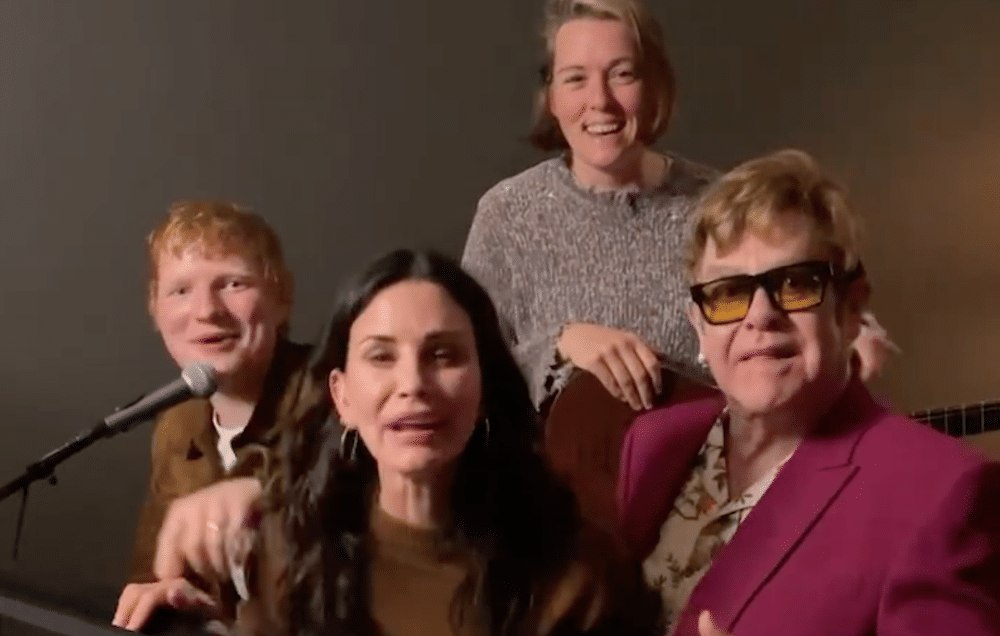 Elton John, Courteney Cox and Ed Sheeran hilariously serenade Lisa Kudrow