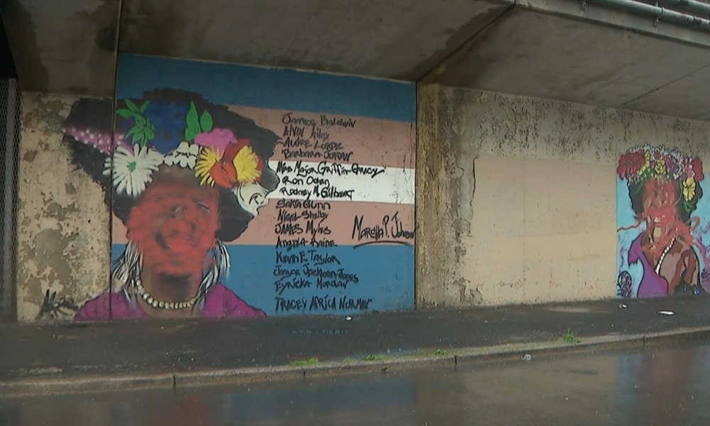 Beloved mural of trailblazing Stonewall legend Marsha P Johnson defaced by thugs