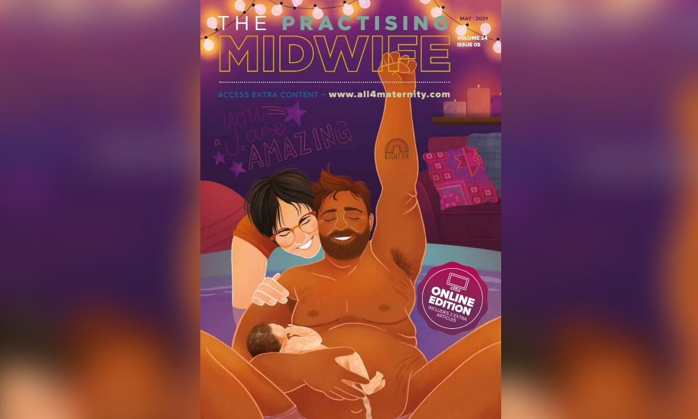 Midwifery magazine shares gorgeous cover celebrating trans men who give birth