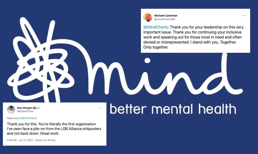 Mental health charity Mind refuses to back down after aggressively transphobic pile-on