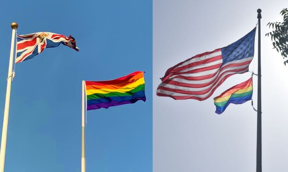 British and American embassies in homophobic UAE boldly fly Pride flags