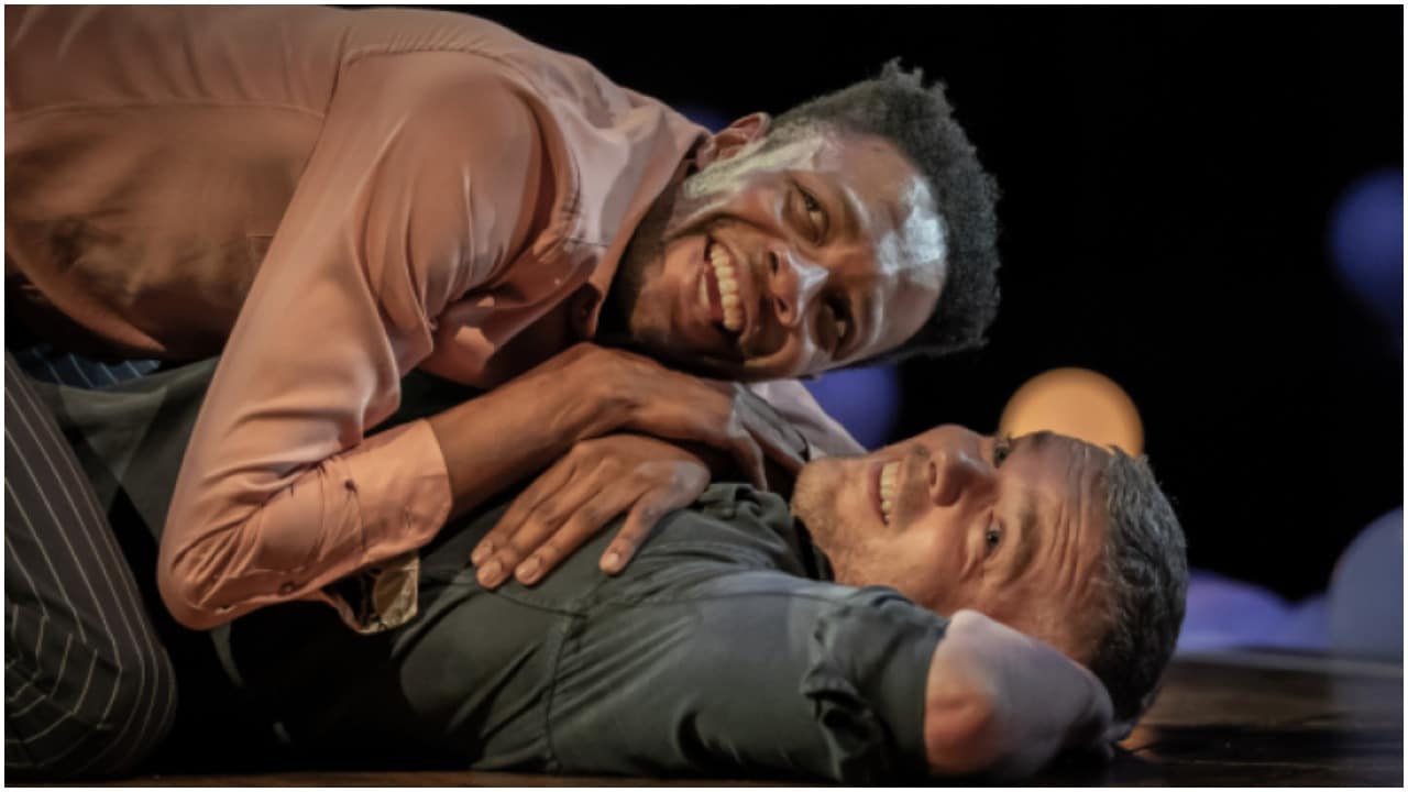 Russell Tovey and Omari Douglas get very cosy in their West End play Constellations