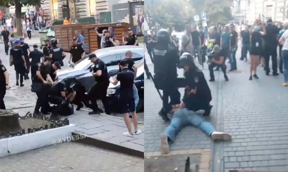 Police violently clash with far-right, neo-Nazi thugs at Ukrainian Pride parade