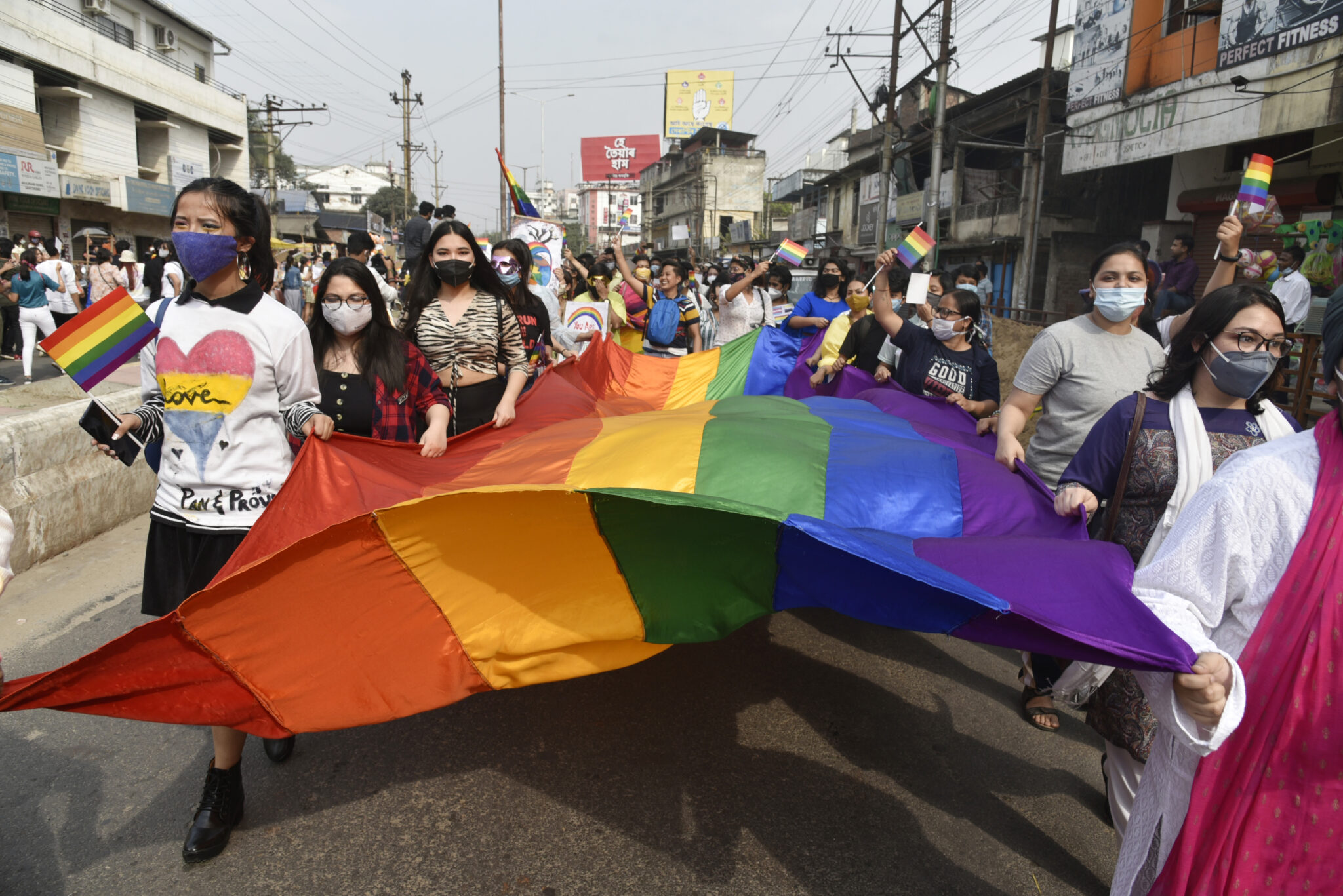 Youth takes part in the annual LGBT pride parade