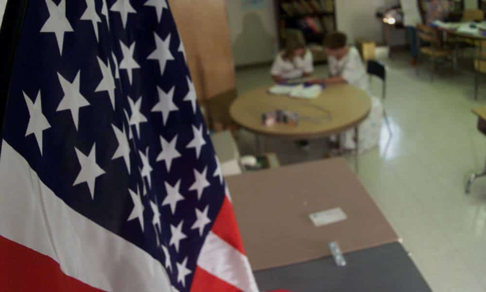 Teacher bans American flag from classroom as it 'stands for violence and intolerance'