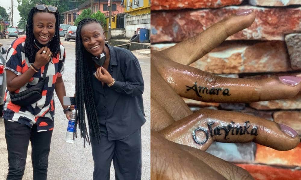 Brave Nigerian lesbian couple 'publicly wed' and declare their love in defiance of archaic laws