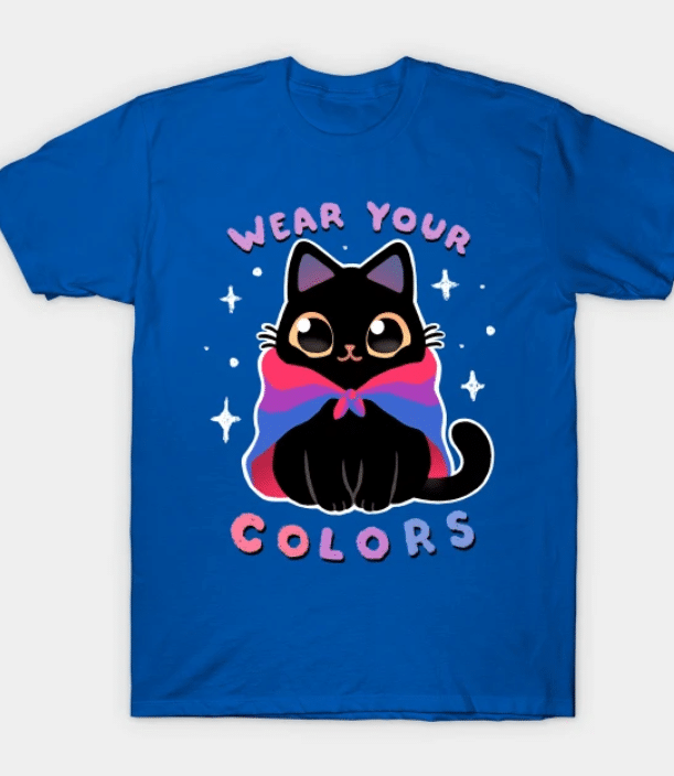 This cute tee features the phrase &quot;wear your colours&quot;. 