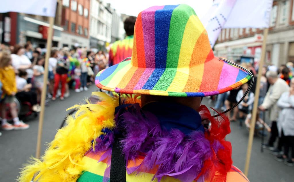 A member of the LGBT+ community at Belfast Pride