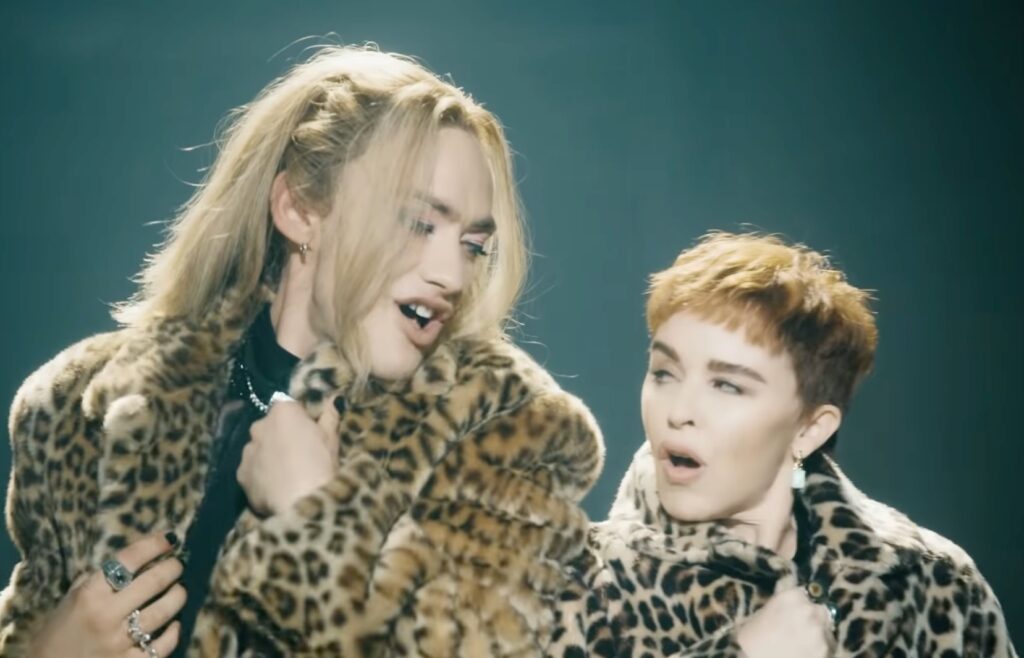 Kylie Minogue and Olly Alexander in the music video for A Second to Midnight