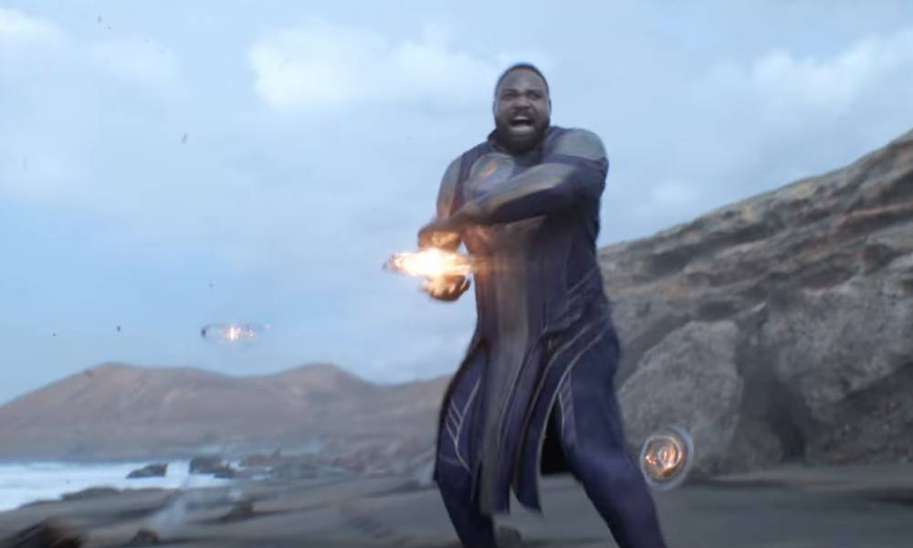 A still image of Phastos from Eternals. The character is the first openly gay superhero in the Marvel Cinematic Universe