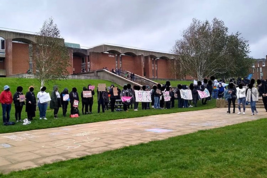 Students stage peaceful protest against Sussex professor Kathleen Stock: 'We were meant to be safe'