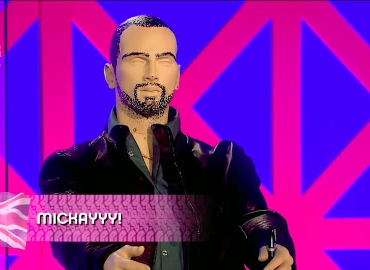 A dummy version of Danny Dyer on the Drag Race UK panel